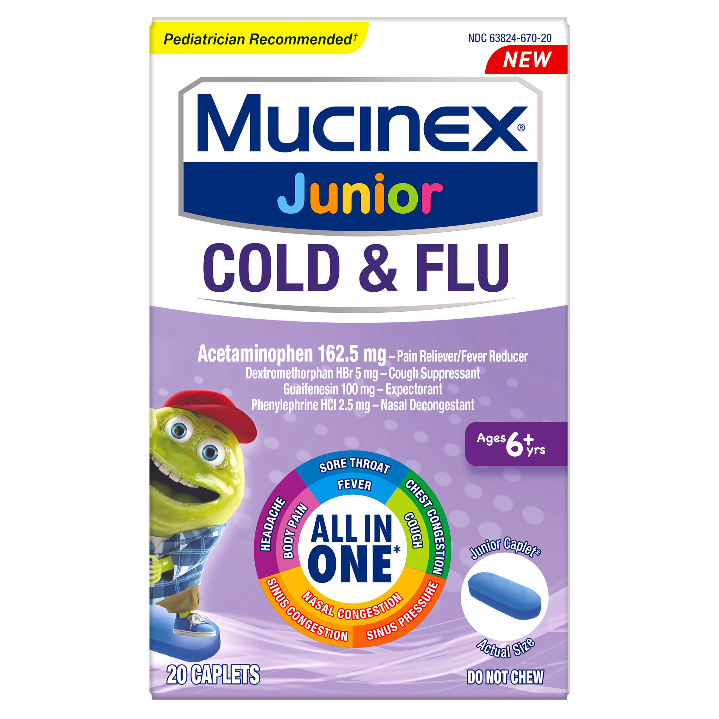 MUCINEX® Junior Caplets - Cold & Flu 